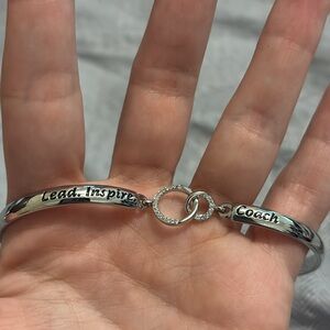 Silver Inspirational Bangle Bracelet